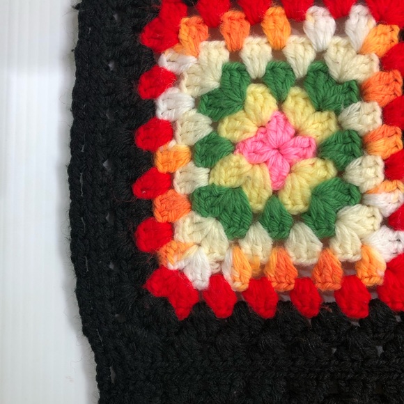 Handmade Granny Square Afghan Small Throw Blanket - Picture 8 of 10